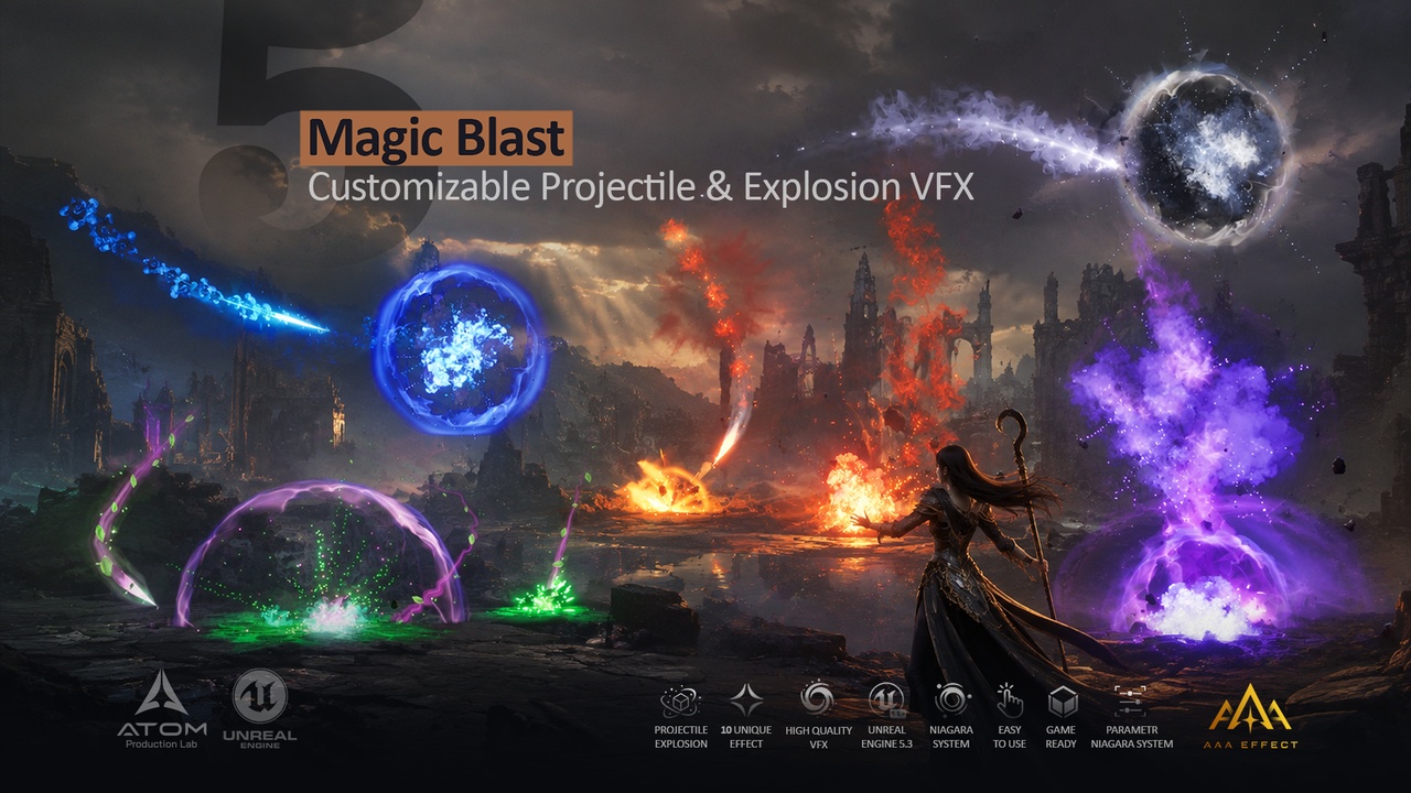 Magic Blast projectile and explosion VFX preview